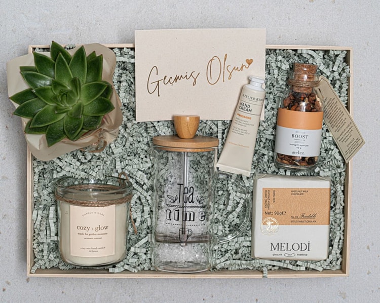 Bej Geçmiş Olsun Hediye Kutusu