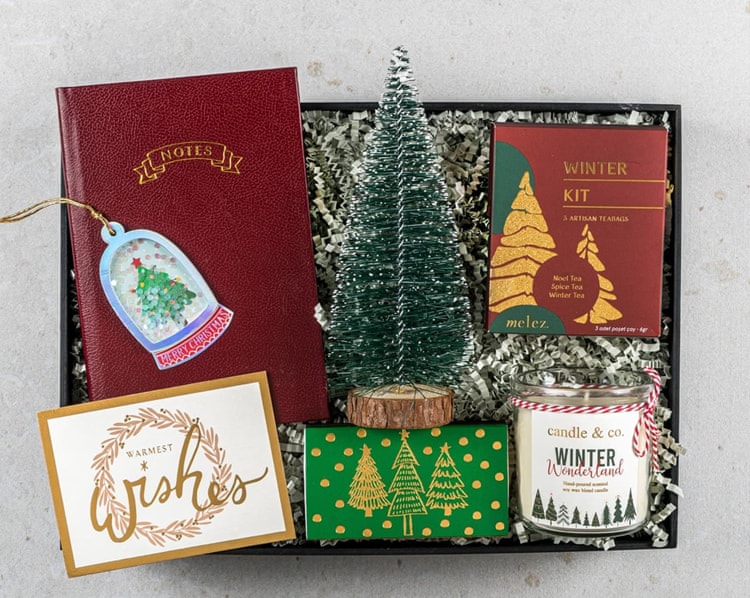 Bordo Kış Premium Yılbaşı Hediye Kutusu