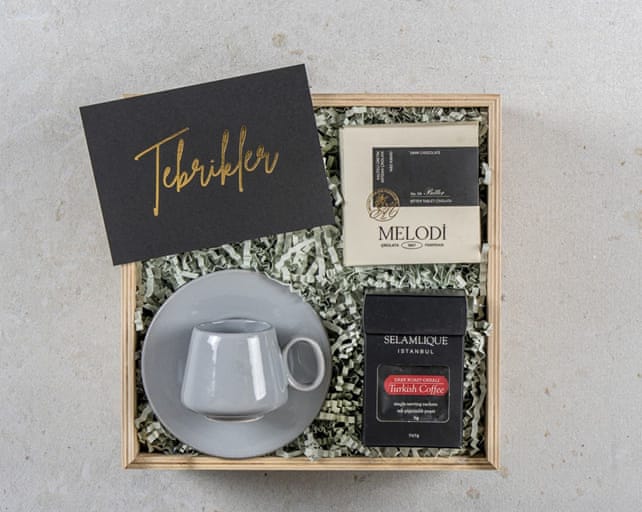 Kahveli Mini Tebrik Hediye Kutusu