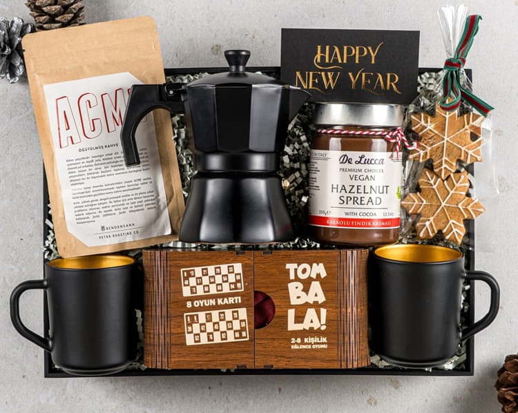 Moka Pot & Tombala Premium Yılbaşı Hediye Kutusu