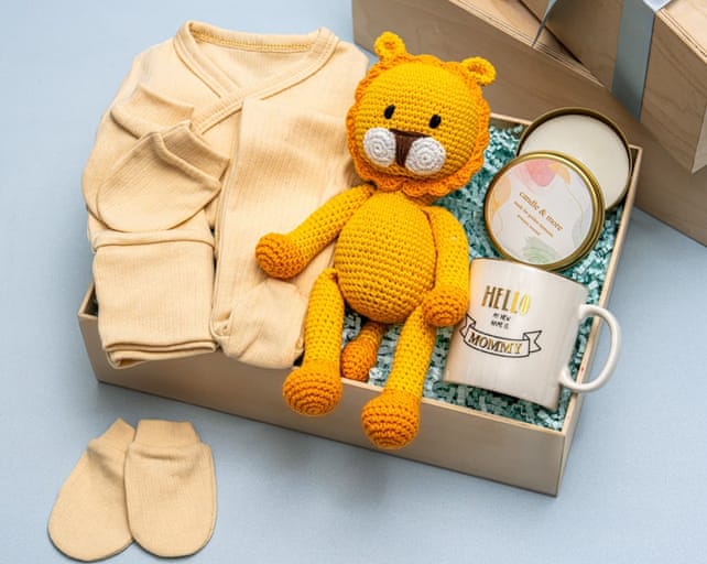 Sarı Aslan Bebek Hediye Kutusu