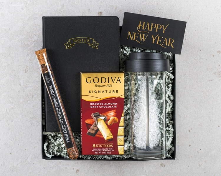 Siyah Mini Yılbaşı Hediye Kutusu